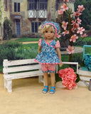Pretty Primrose - top, shorts, kerchief & sandals for Little Darling Doll or 33cm BJD