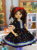 Primary Notes - dress, tights & shoes for Little Darling Doll