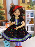 Primary Notes - dress, tights & shoes for Little Darling Doll