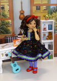 Primary Notes - dress, tights & shoes for Little Darling Doll