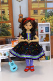 Primary Notes - dress, tights & shoes for Little Darling Doll