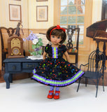 Primary Notes - dress, tights & shoes for Little Darling Doll