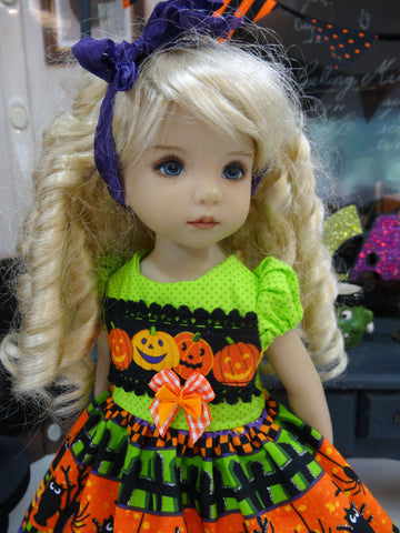 Pumpkin Parade - dress, tights & shoes for Little Darling Doll or 33cm BJD