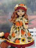 Pumpkin Patch - dress, hat, tights & shoes for Little Darling Doll