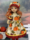 Pumpkin Patch - dress, hat, tights & shoes for Little Darling Doll