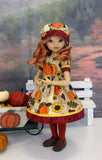 Pumpkin Patch - dress, hat, tights & shoes for Little Darling Doll