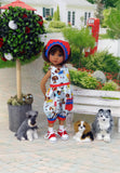 Puppy Dog Pals - romper, kerchief, socks & shoes for Little Darling Doll or 33cm BJD