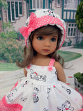 Puppy Love - babydoll top, bloomers, hat, socks & tennis shoes for Little Darling Doll or 33cm BJD