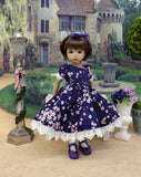 Purple Blossoms - dress, tights & shoes for Little Darling Doll or other 33cm BJD