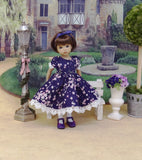Purple Blossoms - dress, tights & shoes for Little Darling Doll or other 33cm BJD
