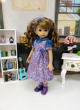 Purple Paisley - dress, blouse, socks & shoes for Little Darling Doll or 33cm BJD