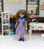 Purple Paisley - dress, blouse, socks & shoes for Little Darling Doll or 33cm BJD