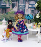 Rainbow Unicorn - dress, hat, tights & shoes for Little Darling Doll or 33cm BJD