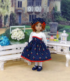 Rainier Cherries - dress, hat, tights & shoes for Little Darling Doll or 33cm BJD