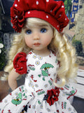 Rainy Day - dress, beret, tights & shoes for Little Darling Doll or other 33cm BJD