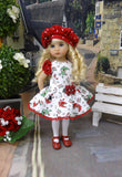Rainy Day - dress, beret, tights & shoes for Little Darling Doll or other 33cm BJD