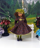 Raisin Bouquet - dress, hat, tights & shoes for Little Darling Doll or 33cm BJD