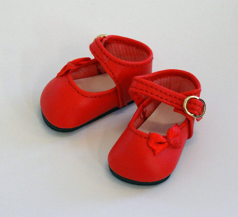 Bow Toe Mary Jane Shoes - Red