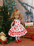Red Cardinal - dress, tights & shoes for Little Darling Doll or 33cm BJD