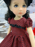 Red Check - dress, hat, tights & shoes for Little Darling Doll or 33cm BJD