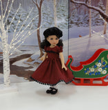 Red Check - dress, hat, tights & shoes for Little Darling Doll or 33cm BJD