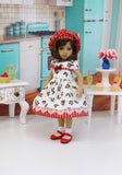 Red Cherries - dress, hat, socks & shoes for Little Darling Doll or 33cm BJD