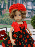 Red Poppy - dress, jacket, hat, tights & shoes for Little Darling Doll or other 33cm BJD