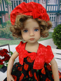 Red Poppy - dress, jacket, hat, tights & shoes for Little Darling Doll or other 33cm BJD
