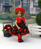 Red Poppy - dress, jacket, hat, tights & shoes for Little Darling Doll or other 33cm BJD