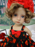Red Poppy - dress, jacket, hat, tights & shoes for Little Darling Doll or other 33cm BJD