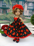 Red Poppy - dress, jacket, hat, tights & shoes for Little Darling Doll or other 33cm BJD