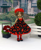 Red Poppy - dress, jacket, hat, tights & shoes for Little Darling Doll or other 33cm BJD