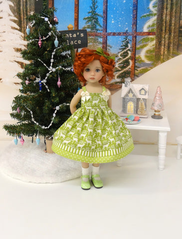 Reindeer Crossing - dress, socks & shoes for Little Darling Doll or 33cm BJD