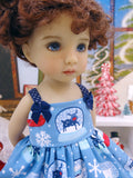 Reindeer Snow Globe - dress, sweater, socks & shoes for Little Darling Doll or 33cm BJD