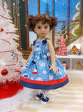 Reindeer Snow Globe - dress, sweater, socks & shoes for Little Darling Doll or 33cm BJD
