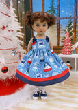 Reindeer Snow Globe - dress, sweater, socks & shoes for Little Darling Doll or 33cm BJD