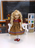 Retro Classroom - dress, tights & shoes for Little Darling Doll