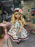 Retro Robin - dress, hat, tights & shoes for Little Darling Doll or other 33cm doll