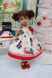 Retro Snowman - dress, tights & shoes for Little Darling Doll or 33cm BJD