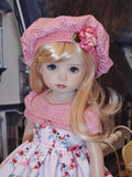 Rose Trellis - dress, hat, tights & shoes for Little Darling Doll or 33cm BJD