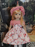Rose Trellis - dress, hat, tights & shoes for Little Darling Doll or 33cm BJD