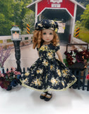 Roses in Fall - dress, hat, tights & shoes for Little Darling Doll or 33cm BJD
