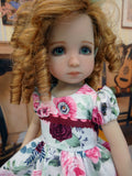 Roses in the Mist - dress, tights & shoes for Little Darling Doll or other 33cm BJD