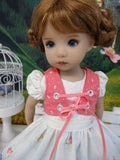 Rothenburg Rose - dirndl ensemble with tights & boots for Little Darling Doll or 33cm BJD