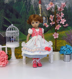 Rothenburg Rose - dirndl ensemble with tights & boots for Little Darling Doll or 33cm BJD