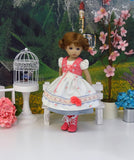 Rothenburg Rose - dirndl ensemble with tights & boots for Little Darling Doll or 33cm BJD