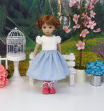 Rothenburg Rose - dirndl ensemble with tights & boots for Little Darling Doll or 33cm BJD