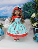 Sailing Away - dress, hat, socks & saddle shoes for Little Darling Doll or other 33cm BJD