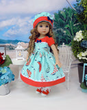 Sailing Away - dress, hat, socks & saddle shoes for Little Darling Doll or other 33cm BJD