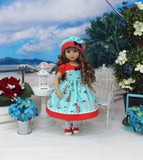 Sailing Away - dress, hat, socks & saddle shoes for Little Darling Doll or other 33cm BJD